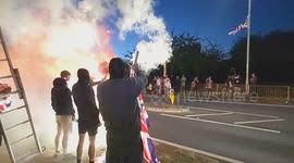 Harlow, United Kingdom – 08/25/2025 – A group of residents gathered along Southern Way in Harlow, Essex, at 8:00 PM to participate in