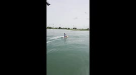 Schoolgirl takes on wake park with impressive ease