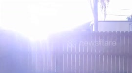 Strong storm with lightning strikes in Westwego, Louisiana, USA