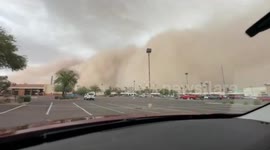 Monsoon storm with dust clouds in Chandler, Arizona, USA
