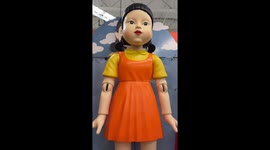 Giant Squid Game Doll Animatronic Invades Spirit Halloween! in Virginia