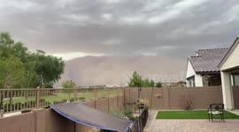 Timelapse of dust storm reduces visibility in Arizona, USA