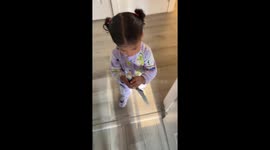 Toddler Pranks Dad With a Fake Knife