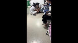 Little boy cries during vaccination in Anhui, China