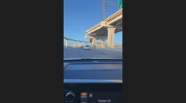 Tow Truck Carries Flaming Vehicle