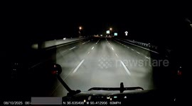 Speeding Car Blows Past Semi Outside St. Louis