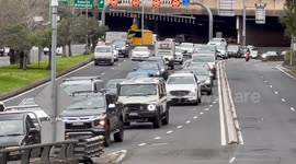 Traffic jams leading to Sydney Harbour Tunnel