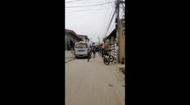 Driver modifies motorcycle to drive through floods without getting wet