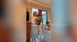Couple walk down the 'aisle' 72 years after they first said 'I do'