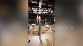 Terrifying moment Sicilian restaurant is hit by intense storms as diners flee