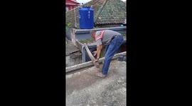 Pet owner lays plank between roofs to rescue stranded kitten
