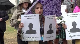 UK journalists hold vigil outside Downing Street for colleagues killed in Gaza