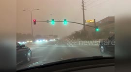 US: Driver Caught In Darkness As Massive Dust Storm Sweeps Arizona