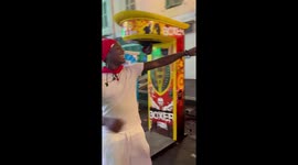 Man slips at boxing machine in Dax, New Aquitaine