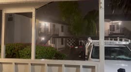 Heavy downpour and thunderstorm in Phoenix, Arizona, USA