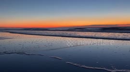 Peaceful sunrise at the beach in Ogunquit, Maine