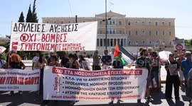 Greece: Protesters rally in Athens during 24-hour strike against government bill