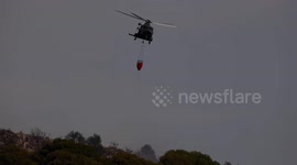 Italy: Italian crews battle wildfire on Cesaro Hill in Sicily