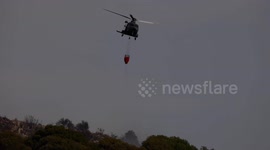 Italian crews battle wildfire on Cesaro Hill in Sicily
