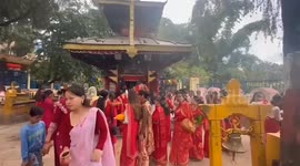 Fasting women celebrate Hindu festival in Kathmandu