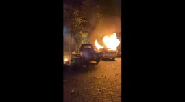 A number of vehicles parked at the Makassar DPRD building were burned by unknown persons.