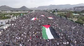 Yemen: Thousands of Yemenis hold rally in support of Palestinians
