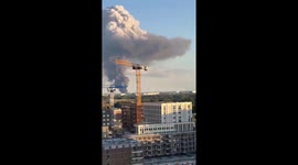 Smoke from fire near Schiphol in Amsterdam, The Netherlands