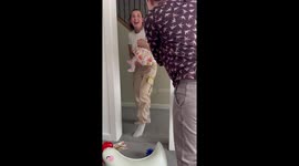 Baby surprises aunt during birthday celebration in Kirkcaldy, Scotland