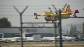US, Los Angeles: Van Nuys Super Scoopers Arrive in Los Angeles From Canada With Sound On Tape