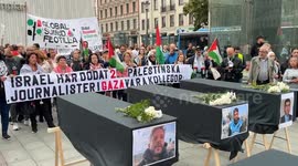 Demonstrators in Stockholm protest starvation in Gaza, attacks on journalists