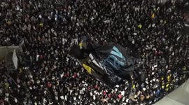 Drone captures thousands protesting in Tel Aviv over Gaza war and hostages