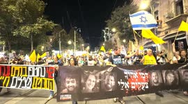 Israelis rally in Jerusalem demanding release of hostages in Gaza