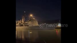 Panama: A U.S. guided-missile warship transits the Panama Canal, heading towards Venezuela