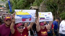 Venezuelans rally against USA warship presence in Caribbean