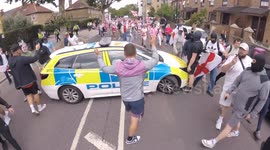 Anti migrant protest ends in arrests following clashes with police in Canary Wharf Shopping centre with pepper spray deployed