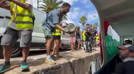 Spain: Barcelona Thousands Send Off Gaza-Bound Volunteers
