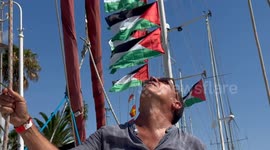 Spain: Barcelona Thousands Send Off Gaza-Bound Volunteers