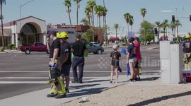 US, Phoenix: Sun City Fallen Firefighter Charity Car Wash With Sound On Tape