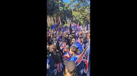 March For Australia rally at Belmore Park in Sydney, Australia