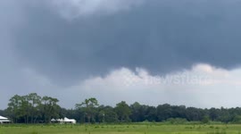 Funnel cloud formation northeast of Bostwick, Florida, USA
