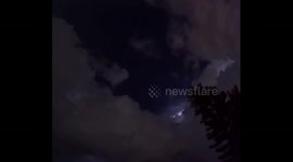 Lightning illuminates the night sky in Melbourne Beach, Florida