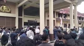 Rioters attack government building during unrest in Indonesia