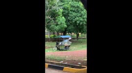 Riderless food cart goes haywire as it races across field