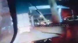 Crane collapses on 'never ending road construction' injuring three in Thailand