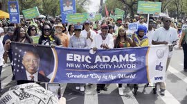 New York City Mayor Eric Adams marches in 2025 West Indian Day Parade in Crown Heights