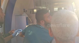 Palestinians wounded in Israeli strike brought to Nasser Hospital in Gaza