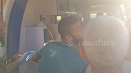 Palestinians wounded in Israeli strike brought to Nasser Hospital in Gaza