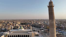 Drone footage shows historic Al-Nuri Mosque reopened by Iraqi PM