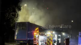 Fire Service Tackles Trailer Truck Blaze at Carrington
