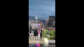 Heavy rains cause canopy roof collapse at Peñaranda Park in Legazpi, Albay
